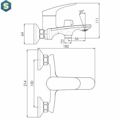 Смеситель для ванны Imprese Perla хром f03208001CA, Хром