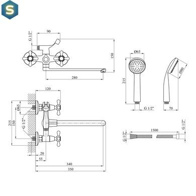 Змішувач для ванної Agua Toledo-C071 CV014926, Хром