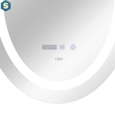 Дзеркало Qtap Mideya 500х700 з LED-підсвічуванням Touch, з антизапотіванням, з годинником, диммером яскравості QT2078NCR5070W