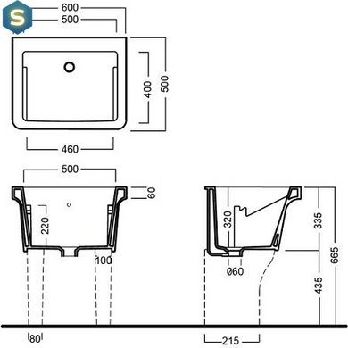 Умывальник постирочный Hatria Specials 60x50 Y1VD01, Белый
