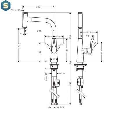 Змішувач для кухні Hansgrohe Metris Select 240 14857000