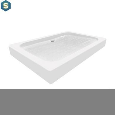 Душевой поддон Kapielka ST120x80x14 низкий, прямоугольный, диаметр слива 52 мм Lidz, Белый