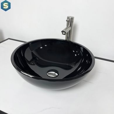 Умивальник Adamant Kreis &Oslash;42 см black 000007526, Чорний/золото
