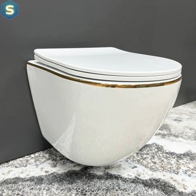 Підвісний унітаз VBI VULCANO WHITE GOLD EDGE