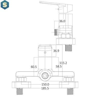 Змішувач для душу Globus Lux Bonn GLB-0105N, Хром