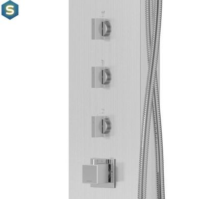 Душова панель Corsan Neo inox з термостатом S060TSL, Нержавіюча сталь