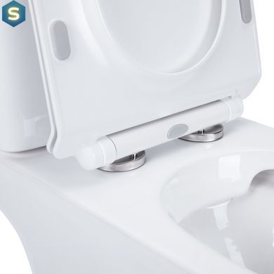 Унитаз-компакт Qtap Presto безободковый с сиденьем Soft-close QT24221217AW, Белый