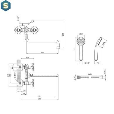 Смеситель для ванной Agua Toledo-C075 CV018622, Хром