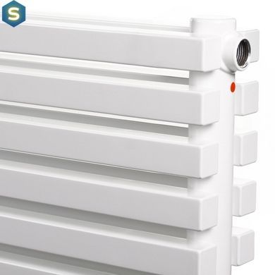 Дизайнерський трубчастий радіатор Betatherm Quantum H-285 мм, L-2000 мм з бічним підключенням BQH 2200/07 9016M 34, Белый матовый