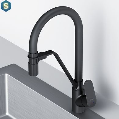 Смеситель для кухни на две воды Am.Pm Like black F8007822, Черный матовый