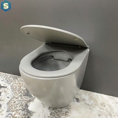 Подвесной унитаз VBI Vulcano light grey matt VBI-020416, Каппучино