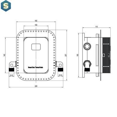 Душевая система скрытого монтажа Topaz Odiss TO 08115-H13-BL Smart, Черный матовый