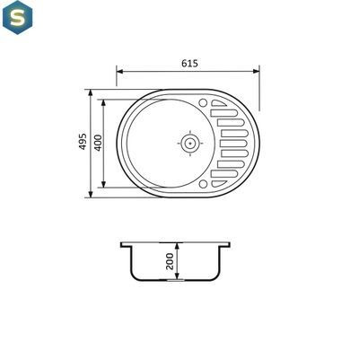 Кухонная мойка Adamant Ovum 615x495x200 коричневый 000008383, Цемент матовый