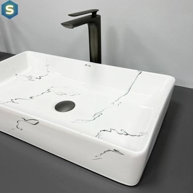 Умивальник (раковина) VBI TRIEST MARMO GLOSSY накладний, Мармур