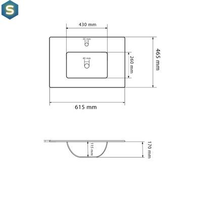 Умывальник VBI Mortara 60 white врезной VBI-018040, Белый