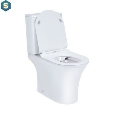 Унитаз-компакт Qtap Presto безободковый с сиденьем Soft-close QT24221217AW, Белый
