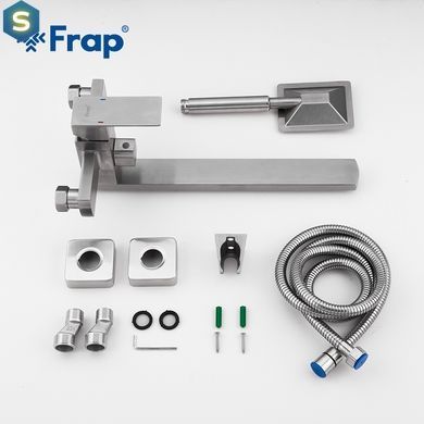 F22802 (H802) Змішувач для ванни НЕРЖ. довгий гусак гайка &Oslash;35 Frap 1/8, Нержавіюча сталь