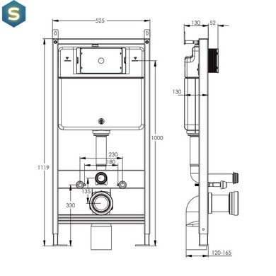Комплект инсталляция 4 в 1 Volle Master Evo 212010 + унитаз Volle Altea Rimless 13-64-267 с сидением Soft Close, Белый