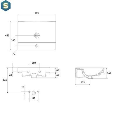 Умивальник меблевий Cersanit Larga 60 білий EW K120-009