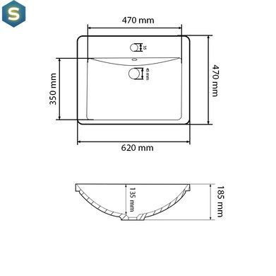 Умывальник VBI Busso 60 white врезной VBI-018045, Белый