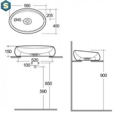 Умывальник RAK Ceramics Cloud 60x40 CLOCT6000AWHA, Белый
