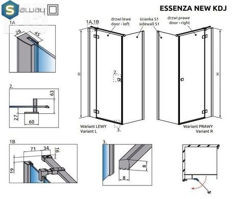 Душевая кабина Radaway Essenza New KDJ 100Lx100x200 385040-01-01L+384052-01-01