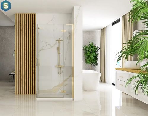 Душевая кабина Rea Hugo 100x100 gold двойная REA-K6605, Золотой, Универсальная, золотой