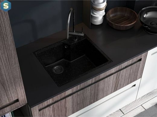 Кухонная мойка Miraggio Lisa 497x557 black 0002249, Черный/золото