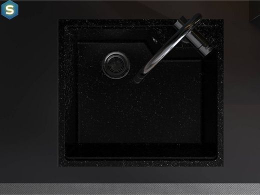 Кухонная мойка Miraggio Lisa 497x557 black 0002249, Черный/золото