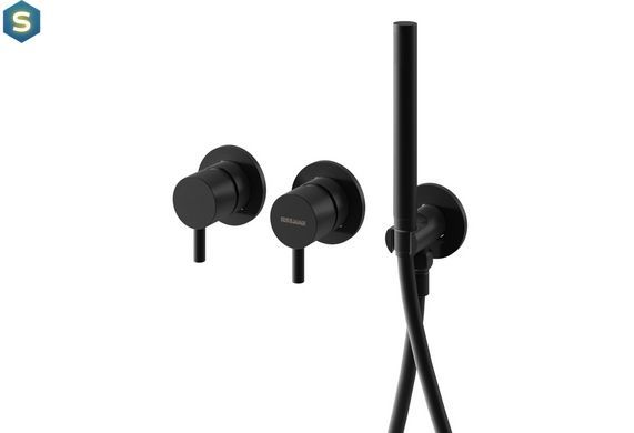 Душевая система Kohlman Axel 30 black + BOX скрытого монтажа KPL-QW260AB30, Черный матовый