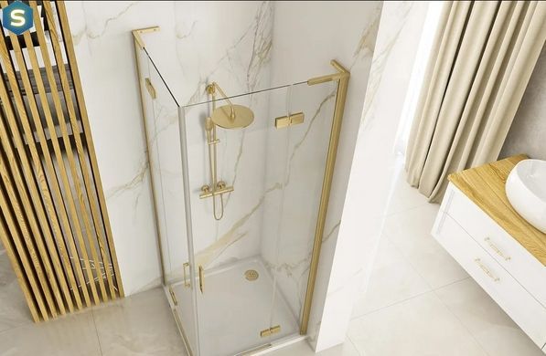 Душевая кабина Rea Hugo 100x100 gold двойная REA-K6605, Золотой, Универсальная, золотой