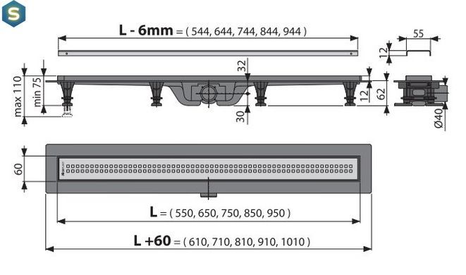 Дренажный канал Alcaplast APZ9-650M