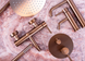 Душевая система Rea Lungo brushed copper c термостатом + BOX скрытого монтажа REA-P8808, Теплый закат