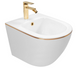 Підвісне біде Rea Carlo Mini white gold edge REA-C6990, Білий
