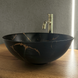 Умивальник Rea Stella black marble brushed накладний REA-U9086, Черный матовый