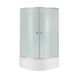 Душевая кабина Lidz Latwa SC80x80.SAT.HIGH.FR полукруглая, стекло Frost 4 мм + Lidz Душевой поддон Kapielka ST80x80x41, с панелью, Хром матовый, Универсальная, матовый