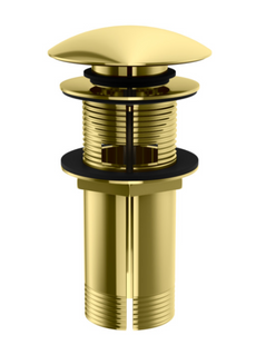 Донный клапан для раковины Kohlman click-clack gold с переливом KOREK EGD, Золотой