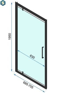 Душевая кабина Rea Rapid Swing 80x70 black REA-K6421 + REA-K6407, Черный матовый, Универсальная, прозрачный, черный матовый