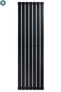 Вертикальный дизайнерский радиатор отопления Arttidesign Livorno 7/1800 чёрный матовый, Черный матовый
