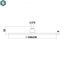 Душевая система скрытого монтажа Paffoni Shower на 2 потребителя с верхним душем 220x340 мм chrome KITRO015CR340, Хром
