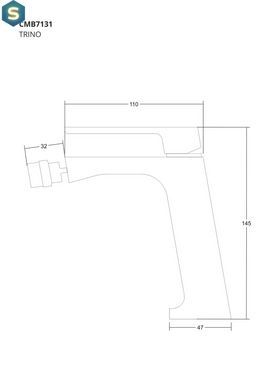 Смеситель для биде Corsan Trino black CMB7131BL, Черный матовый