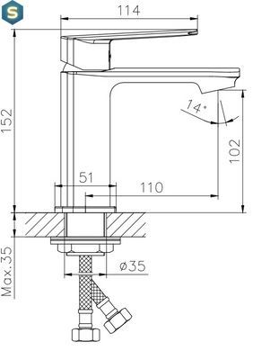 Смеситель для умывальника Koller Pool Style хром SL0200, Хром
