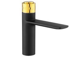 Смеситель для умывальника Mexen Zero+ black gold низкий MEX-71600-75, Черный/золото