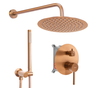 Душова система Rea Lungo brushed copper + BOX прихованого монтажу REA-P8809, Теплый закат
