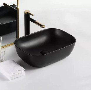 Умивальник Dusel Lindi 490151В, Черный матовый