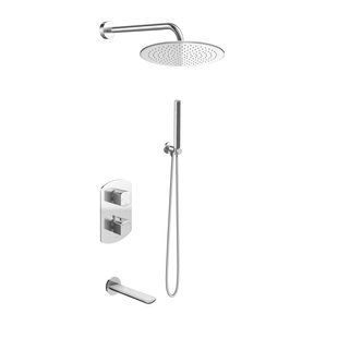 Душова система Kohlman Foxal 35 chrome з термостатом + BOX прихованого монтажу KPL-QW433FR35, Хром