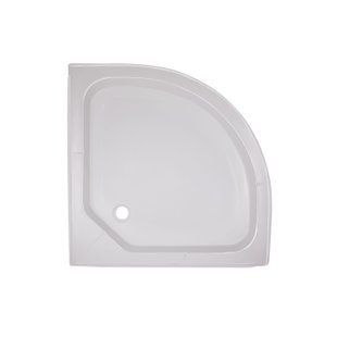 Душовий піддон Kapielka ST80x80х14 низький, квадратний, діаметр зливу 52 мм Lidz, Білий