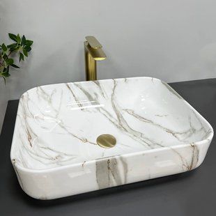Умивальник (раковина) VBI PALERMO AIAX GLOSSY накладний, Мармур