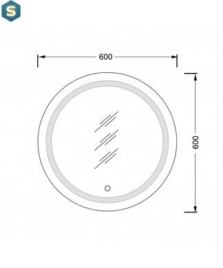Зеркало Мойдодыр с LED подсветкой Sunny 60x60 с сенсором, Белый