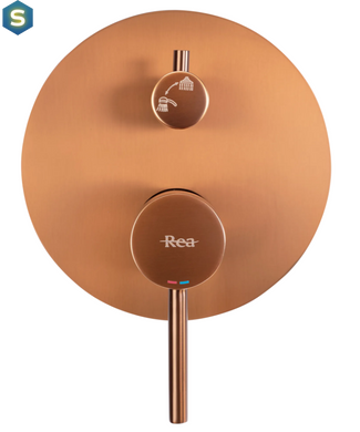 Душова система Rea Lungo brushed copper + BOX прихованого монтажу REA-P8809, Теплый закат